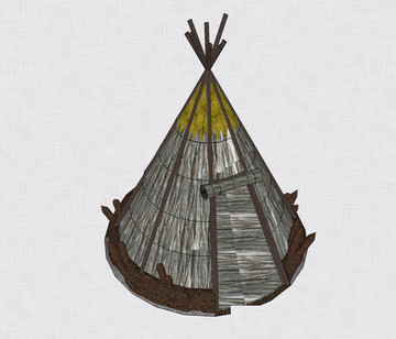 sketchup模型毛草蒙古包