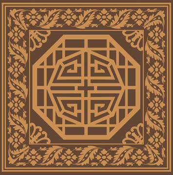 福祿中式毛毯圖案