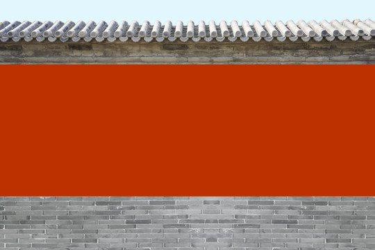古建筑红色围墙