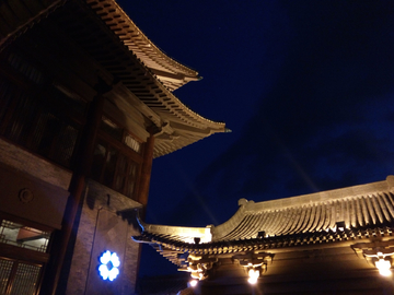 仿古建筑夜色