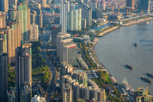 上海黄浦江 浦东沿岸 建筑