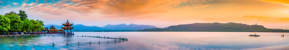 杭州西湖风光全景 大画幅