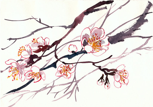 手繪桃花