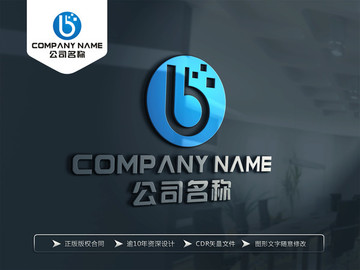 B字母 数码科技 LOGO设计