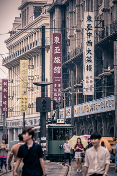 老上海南京路街景