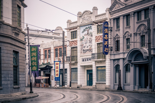 老上海南京路街景