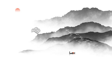 山水水墨畫