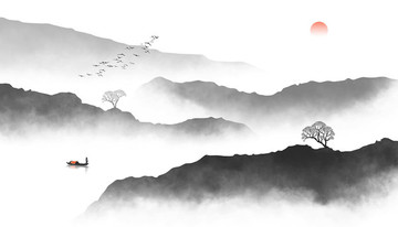 山水水墨畫