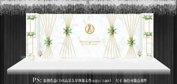綠色小清新婚禮 大理石婚禮