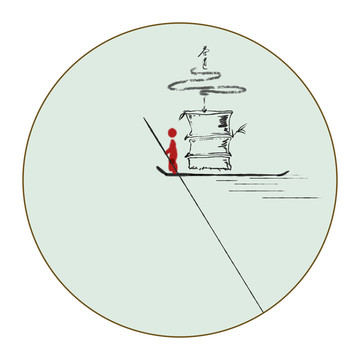 茶文化 茶道 竹子 普洱茶標(biāo)簽