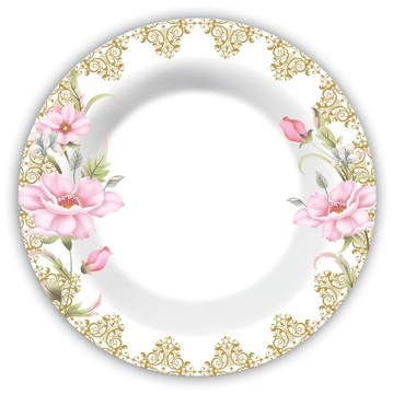 金邊粉花