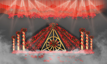 戶外婚禮 紅金色婚禮 花藝婚禮