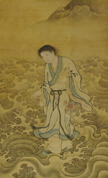 明 劉俊 過(guò)海圖軸