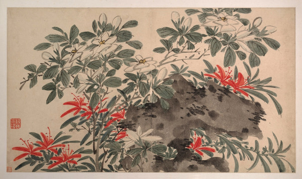 明 陳淳 花卉冊頁叁