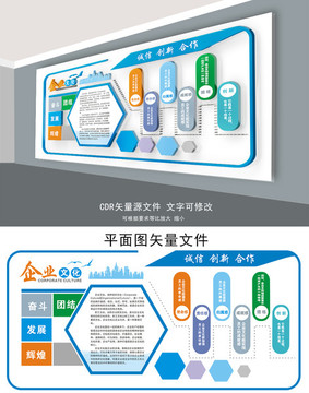 蓝色个性文化墙