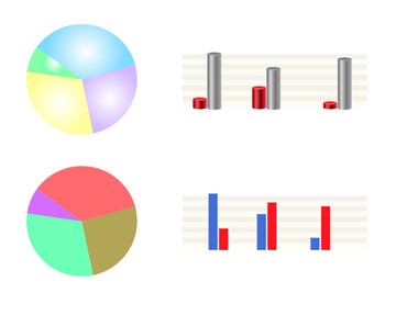 饼状图柱状图矢量格式素材