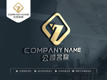 Z字母金色LOGO设计 Z标志