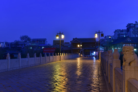 青州古桥夜景图片