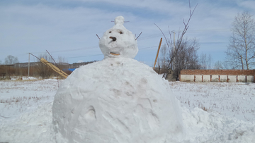 校园里的雪人