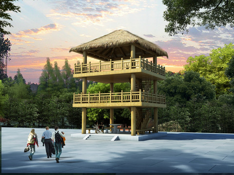 仿古亭 觀景臺 木制觀景臺