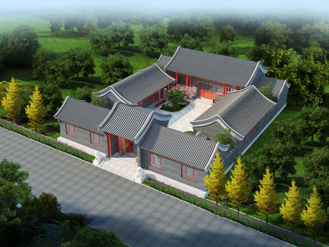 四合院 北京四合院 四合院鳥瞰