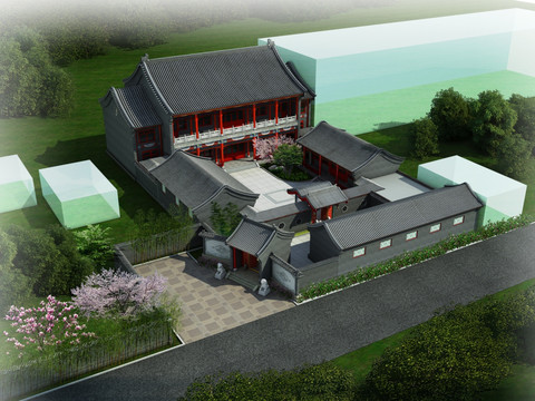 四合院 北京四合院 四合院鳥瞰