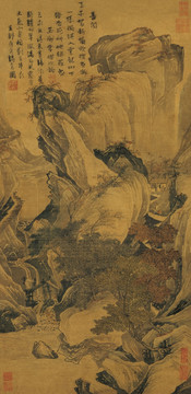 明 唐寅 騎驢歸思圖
