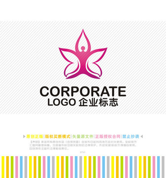 瑜伽会所logo 人体健美