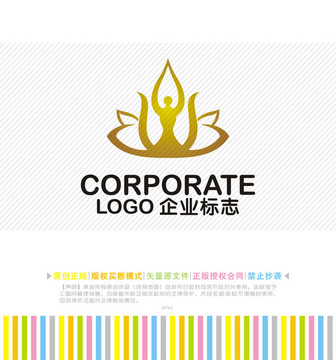 瑜伽会所logo 人体健美