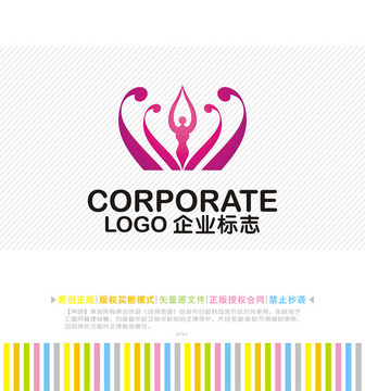 瑜伽会所logo 人体健美