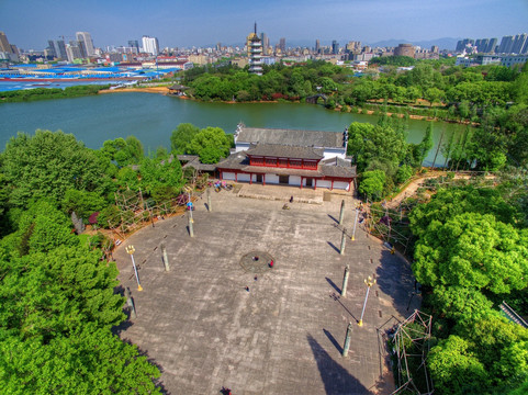 金华茶花文化园广场航拍