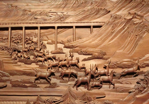 藏羚羊木雕
