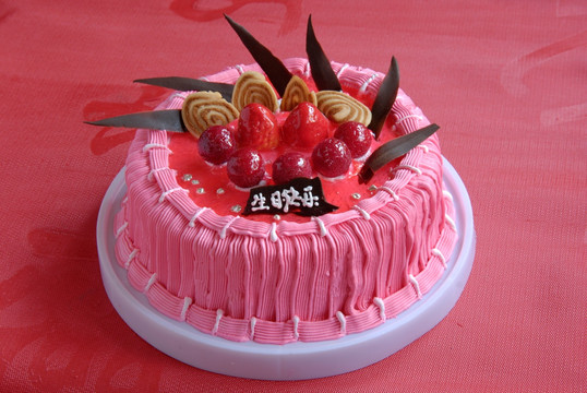 生日蛋糕 粉草莓