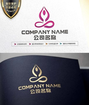 瑜伽健身LOGO 瑜伽标志