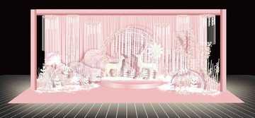 粉色浪漫樱花主题婚礼舞台设计