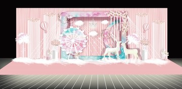 粉蓝色浪漫摩天轮主题婚礼设计