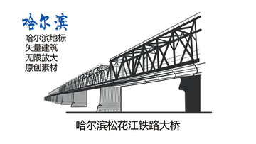 哈爾濱地標(biāo) 松花江鐵路大橋