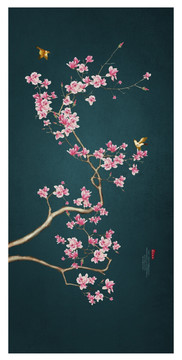 玉蘭花工筆花鳥裝飾畫