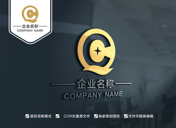 QC字母标志设计 CQ标志