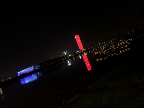 西安浐灞城市夜景