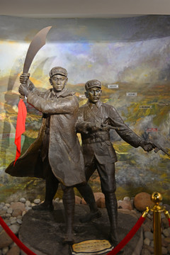 红军战斗场景 红军雕塑