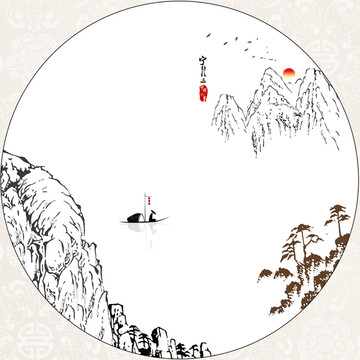 水墨山水裝飾畫