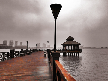 海南文昌逸龙湾栈桥风景