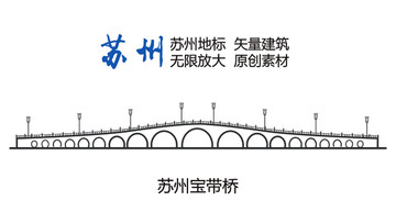 苏州地标 苏州素材 苏州宝带桥