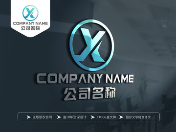 X字母 科技建筑医疗LOGO