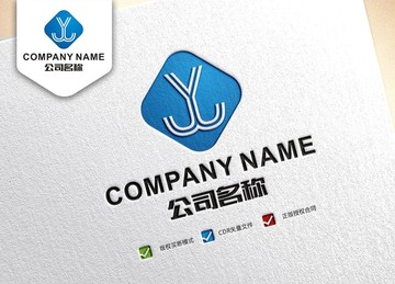 YW字母LOGO设计 WY标志