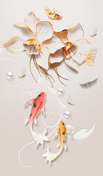 浮雕立體現(xiàn)代簡約玉蘭玄關(guān)裝飾畫