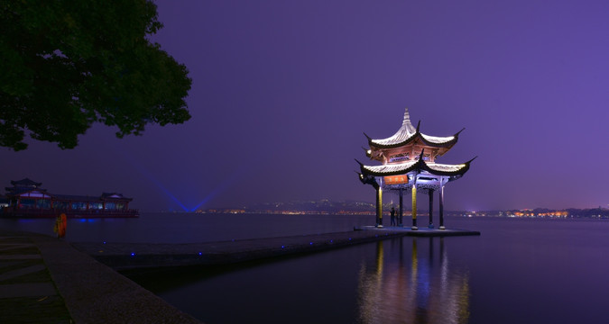 西湖夜景 西湖风景