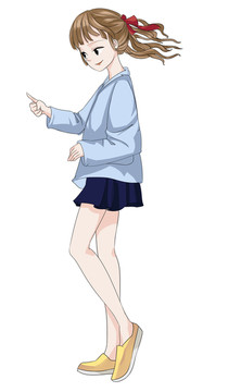 卡通手繪Q版女孩PSD