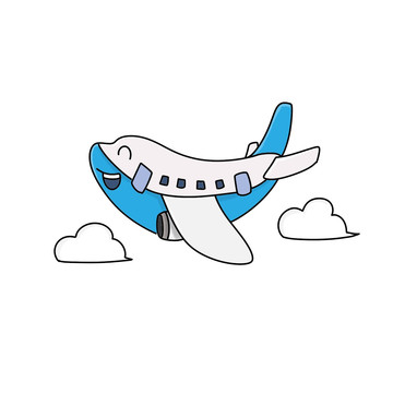 飞机客机简笔画 卡通画